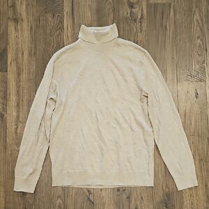 Men's Cream Turtleneck Sweater